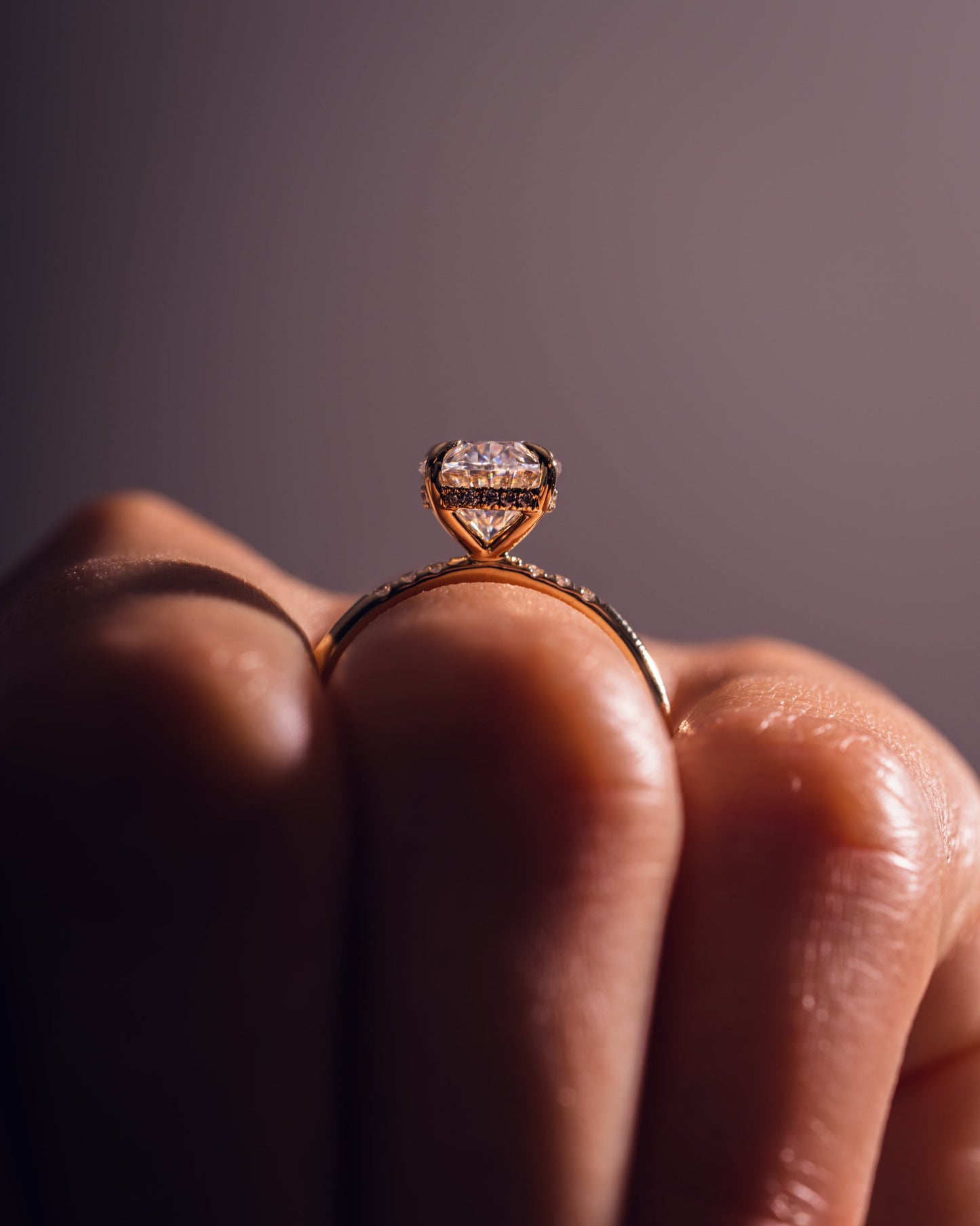 2.72 CT Oval Cut Solitaire Hidden Halo Setting Moissanite Engagement Ring