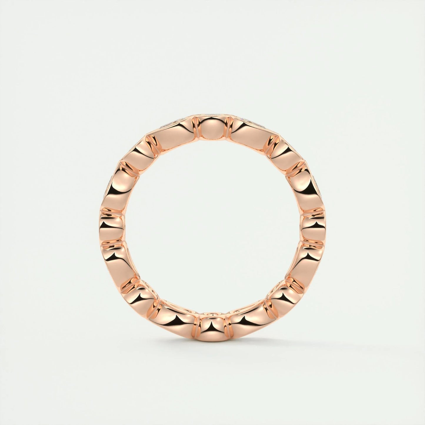 1.28 Pear and Round Bezel Moissanite Bridal Wedding Band