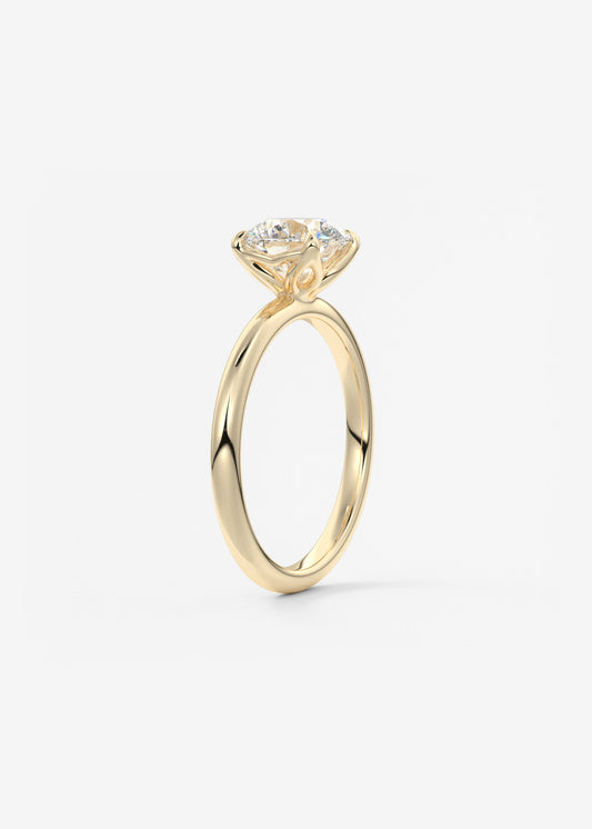 Round Solitaire Lab Grown Diamond Engagement Ring