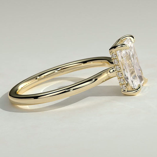 Radiant Hidden Halo Lab Grown Diamond Engagement Ring