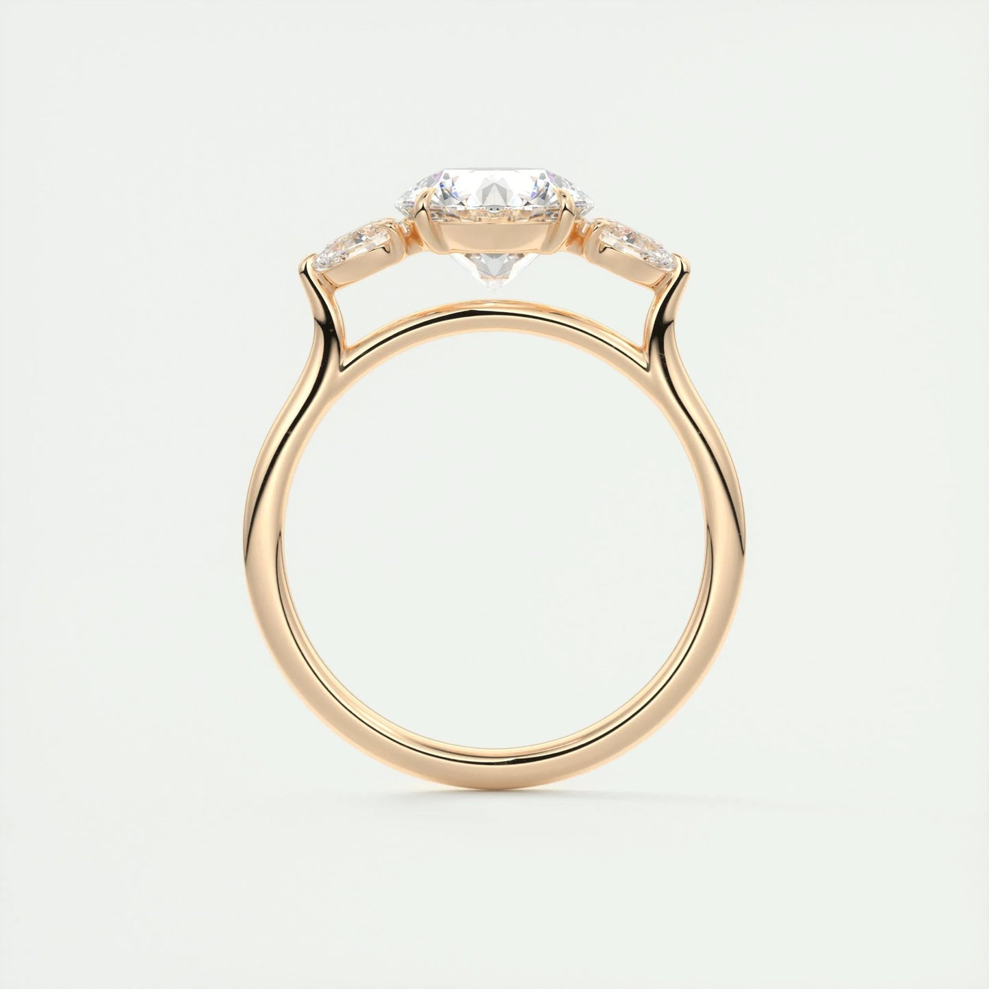 2.0 CT Round Cut Three Stone Moissanite Engagement Ring