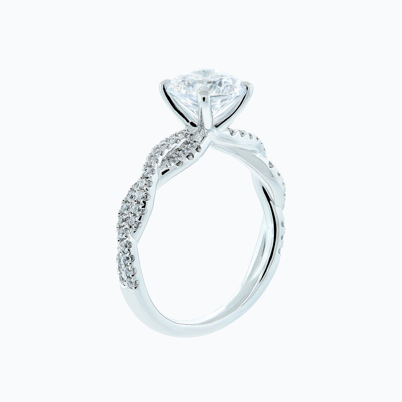 1.50 CT Round Shaped Moissanite Solitaire Twisted Engagement Ring