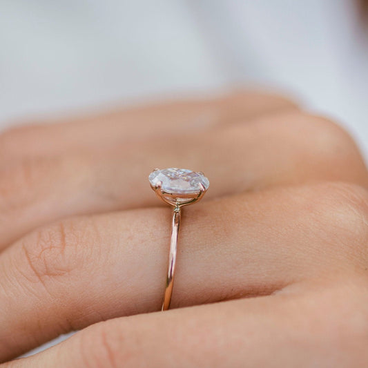 1.85 CT Oval Solitaire Lab Grown Diamond Engagement Ring