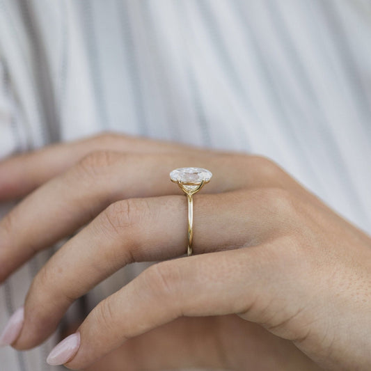 4 CT Oval Solitaire Lab Grown Diamond Engagement Ring