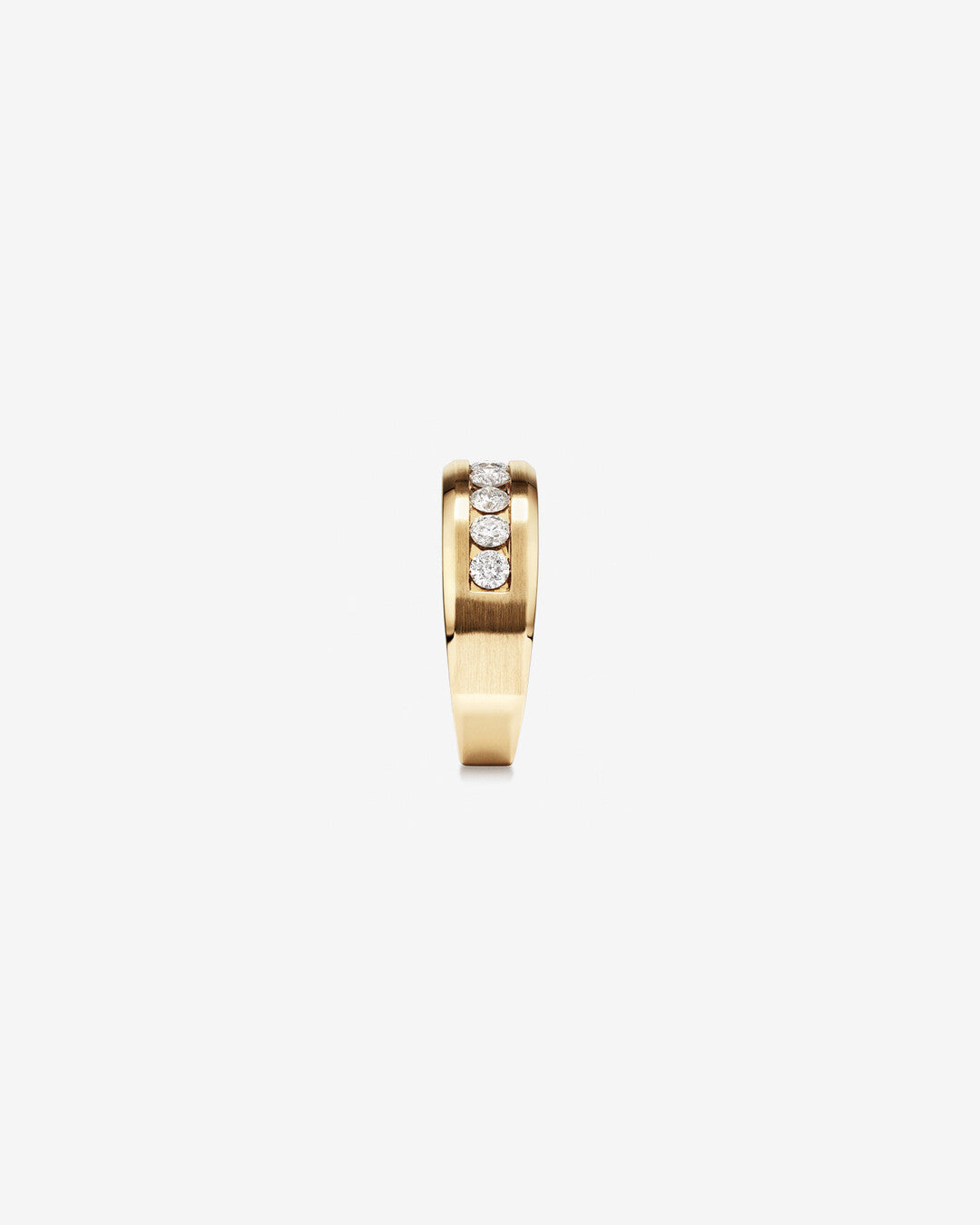 1.0 TCW Round Moissanite Half Eternity Men's Wedding Band in Solid Gold 3