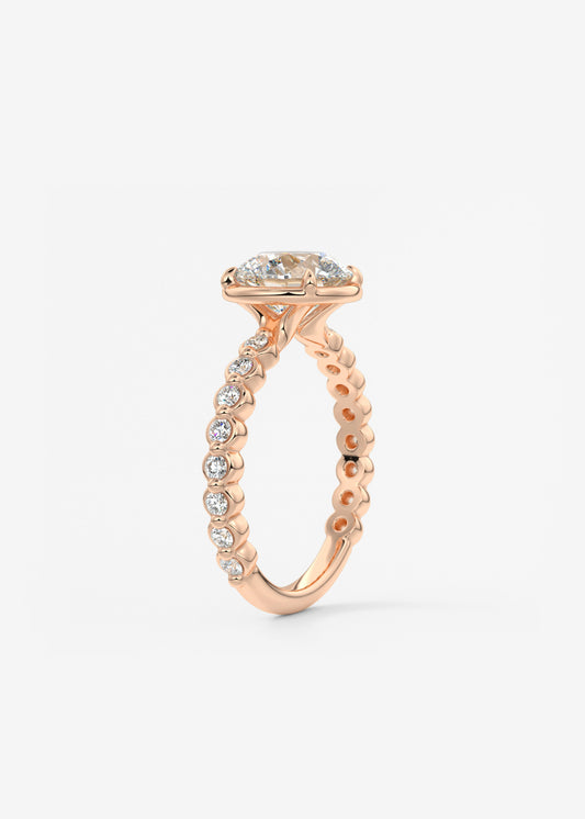 Round Bezel Lab Grown Diamond Engagement Ring