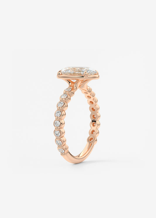 Oval Bezel Lab Grown Diamond Engagement Ring