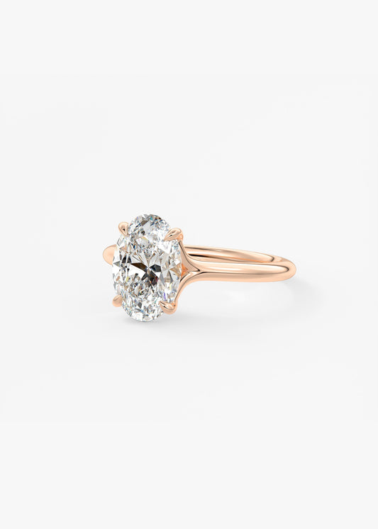 Oval Split Shank Lab Grown Diamond Engagement Ring