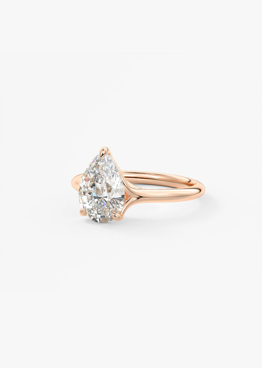 Pear Split Shank Lab Grown Diamond Engagement Ring