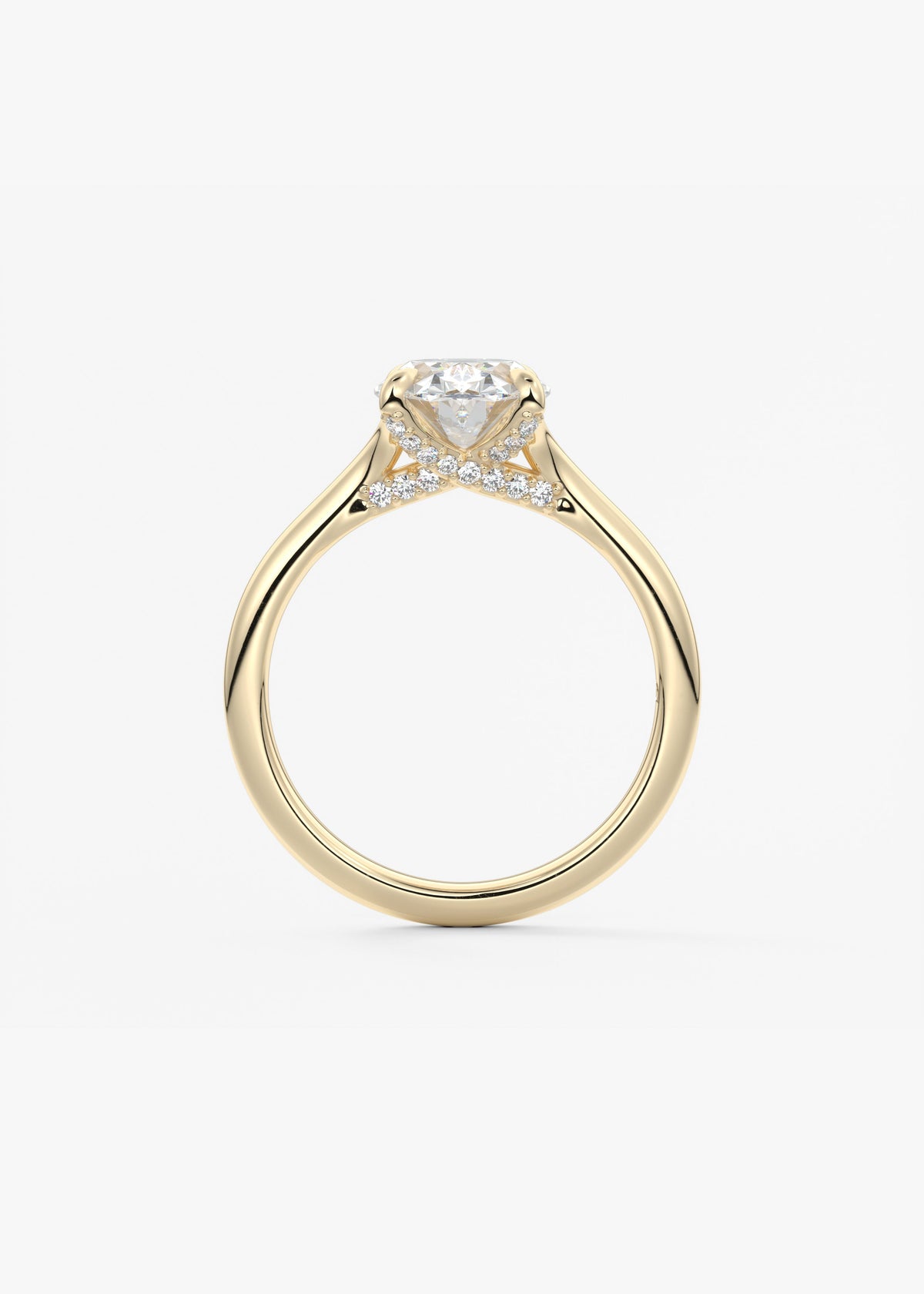Oval Hidden Halo Lab Grown Diamond Engagement Ring