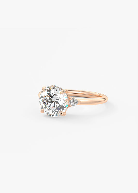 Round Three Stone Lab Grown Diamond Engagement Ring