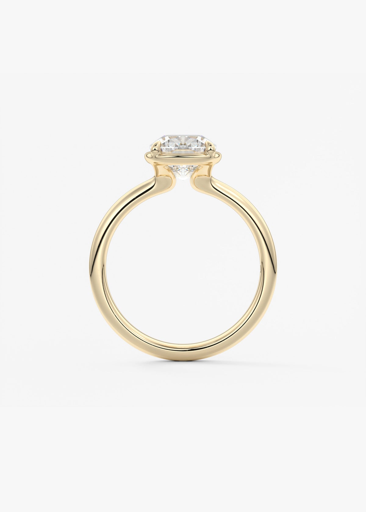 Elongated Cushion Bezel Lab Grown Diamond Engagement Ring