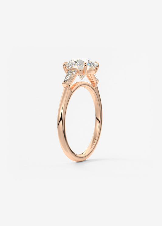 Round Three Stone Lab Grown Diamond Engagement Ring