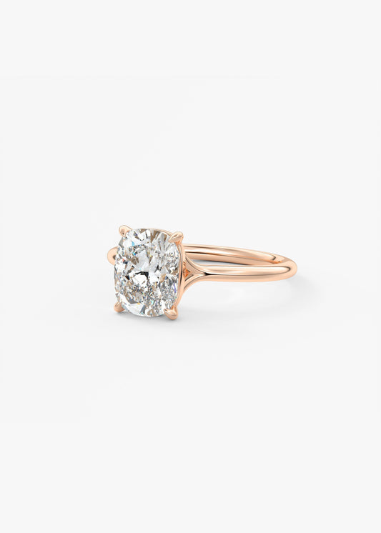 Elongated Cushion Split Shank Lab Grown Diamond Engagement Ring