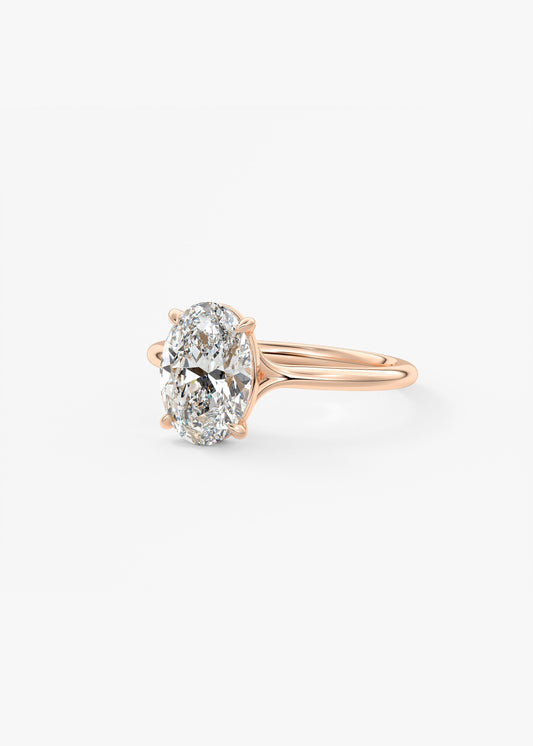 Oval Split Shank Lab Grown Diamond Engagement Ring
