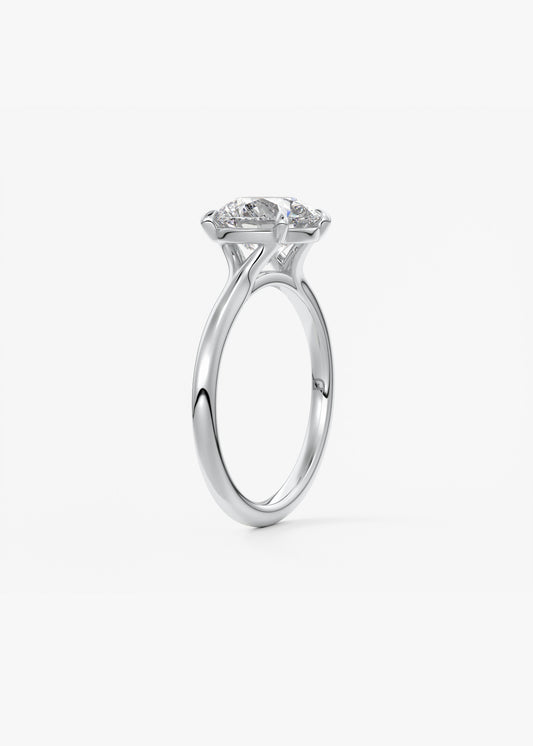 Round Solitaire Lab Grown Diamond Engagement Ring