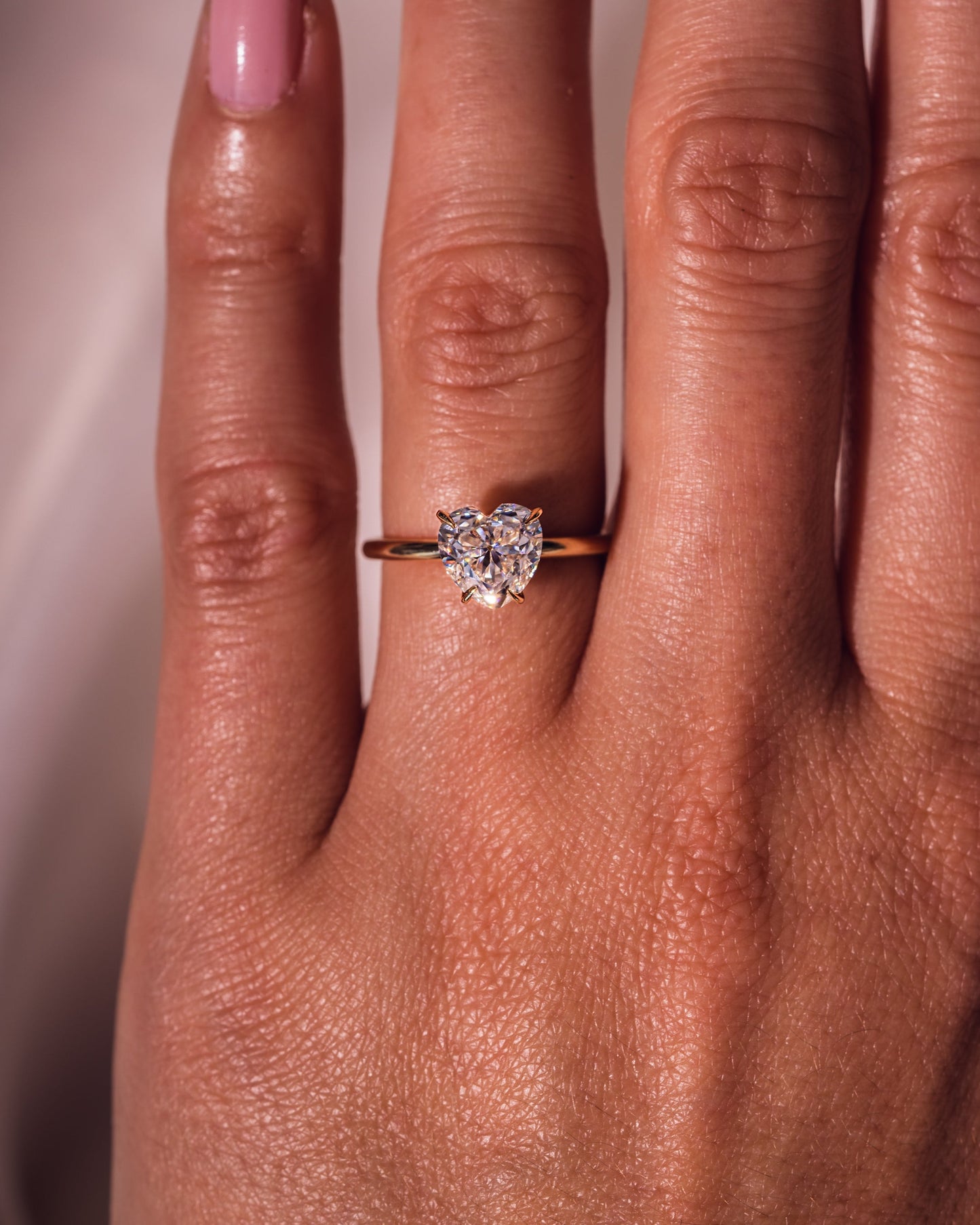 2.0 CT Heart Cut Solitaire Moissanite Engagement Ring