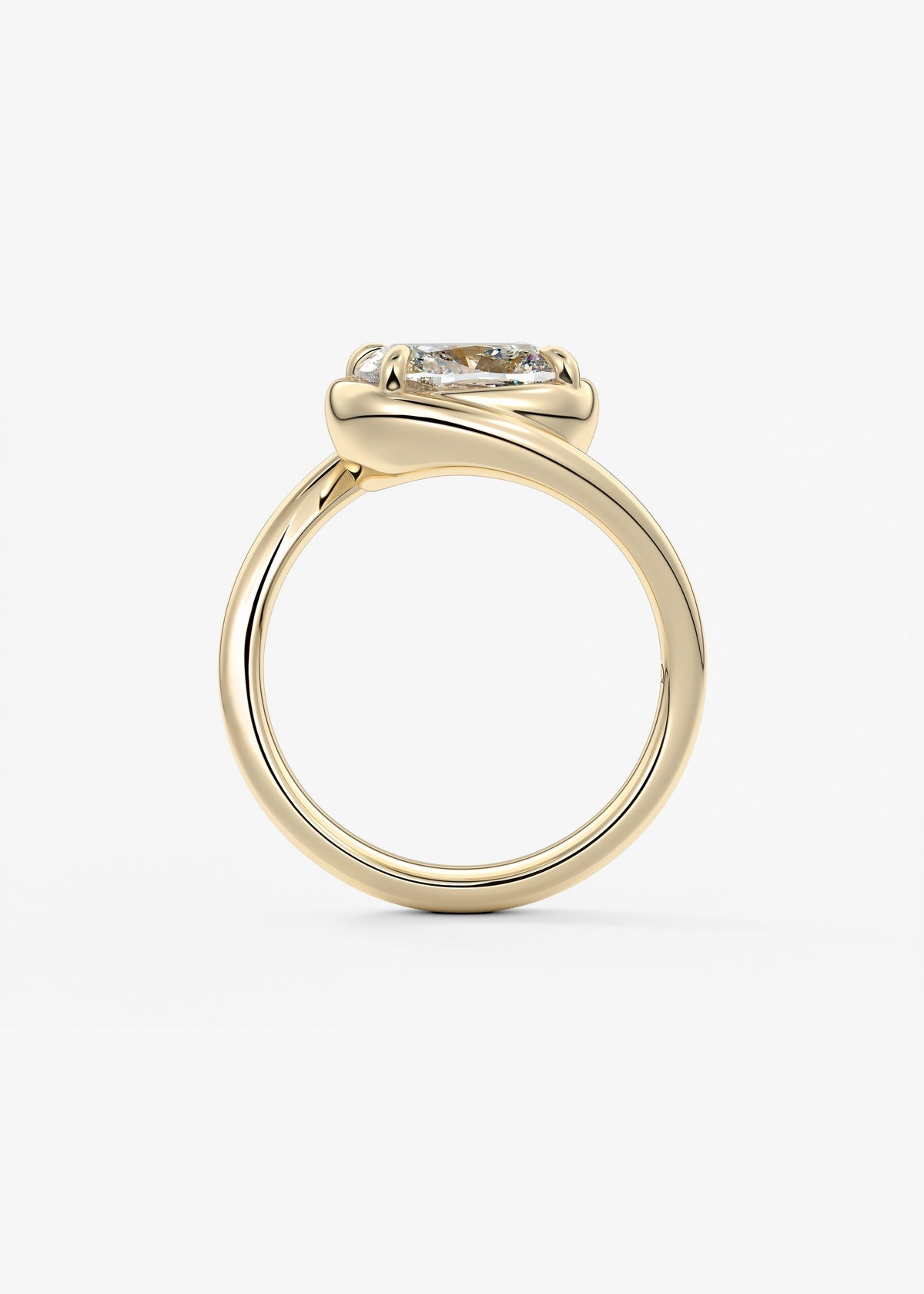 Cushion Swirl Solitaire Lab Grown Diamond Engagement Ring