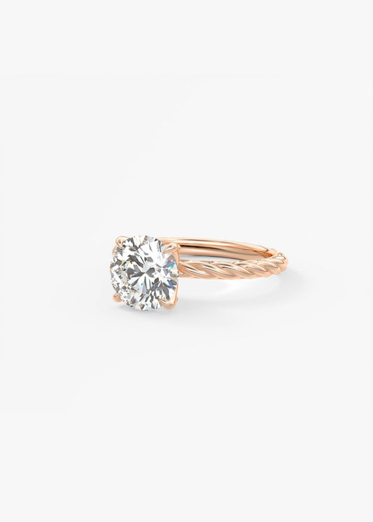 Round Twisted Multi Stones Lab Grown Diamond Engagement Ring