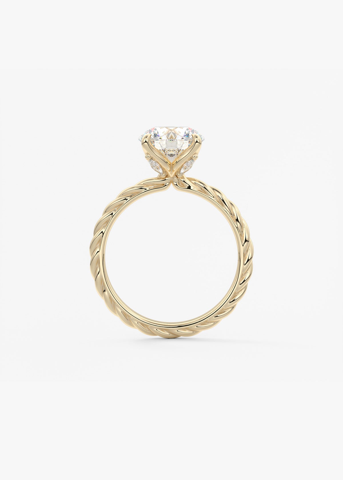 Round Twisted Multi Stones Lab Grown Diamond Engagement Ring