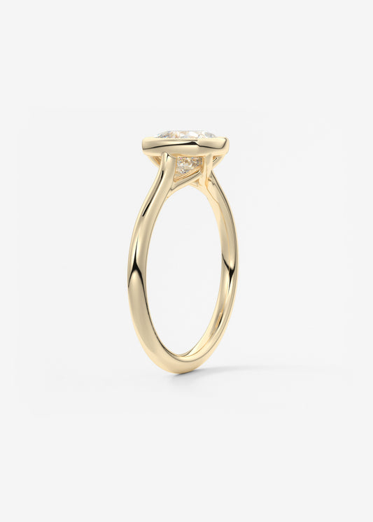 Cushion Milgrain Bezel Lab Grown Diamond Engagement Ring