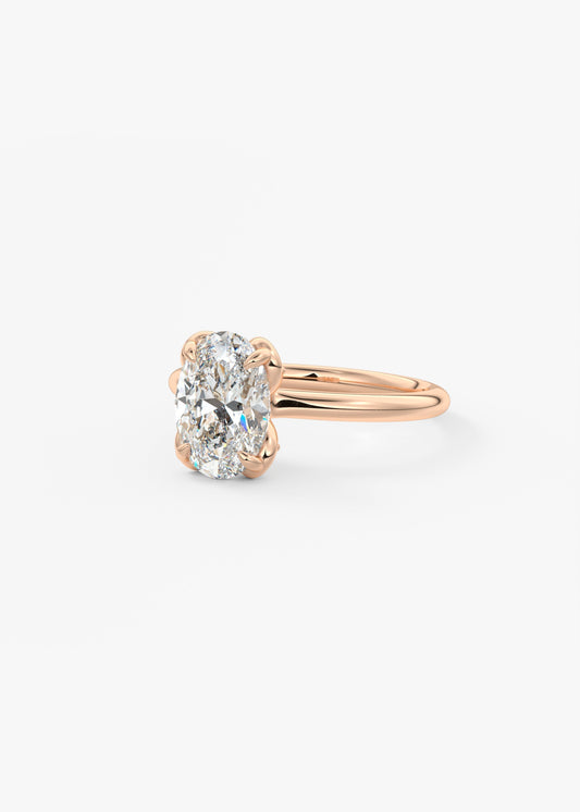 Oval Multi Stones Lab Grown Diamond Engagement Ring