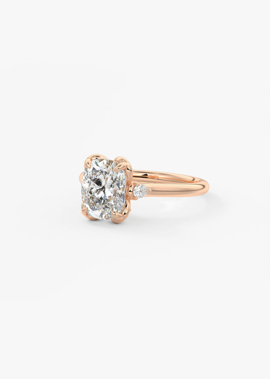Elongated Cushion Cluster Lab Grown Diamond Engagement Ring