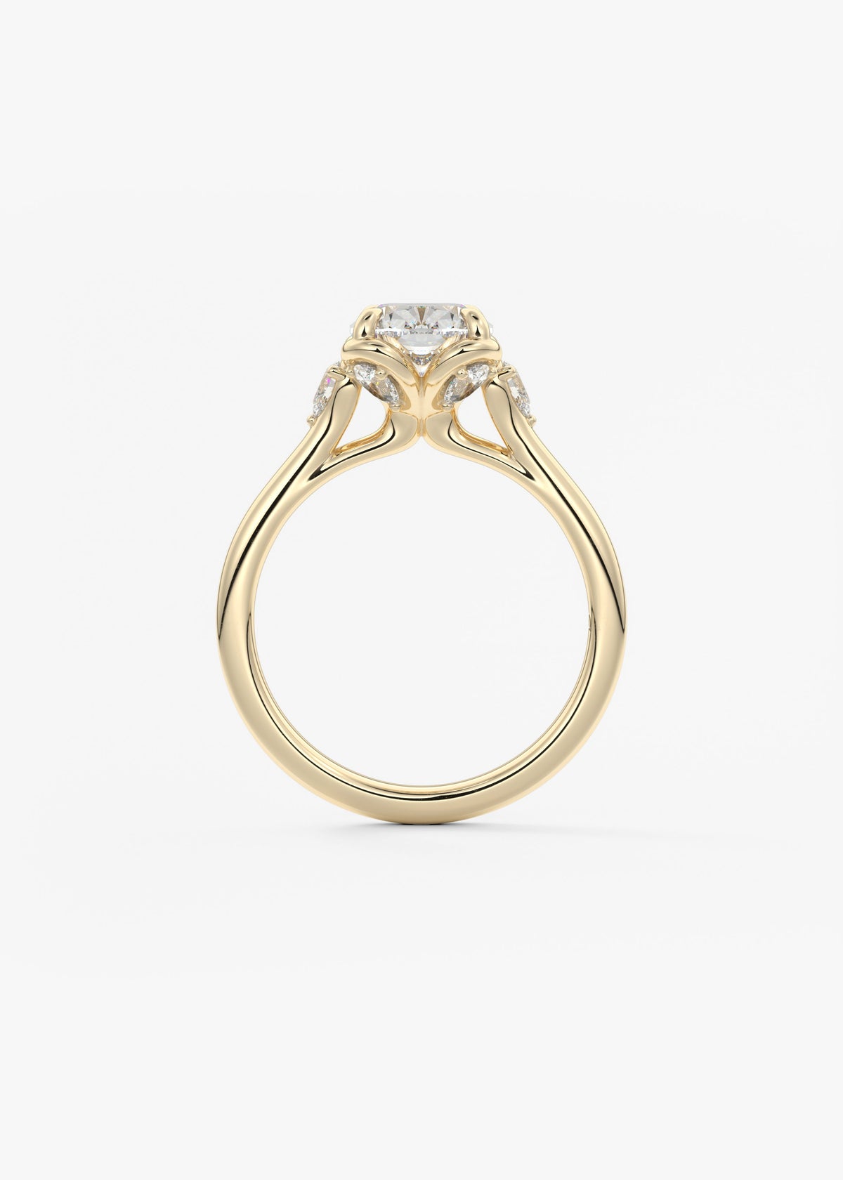 Elongated Cushion Cluster Lab Grown Diamond Engagement Ring
