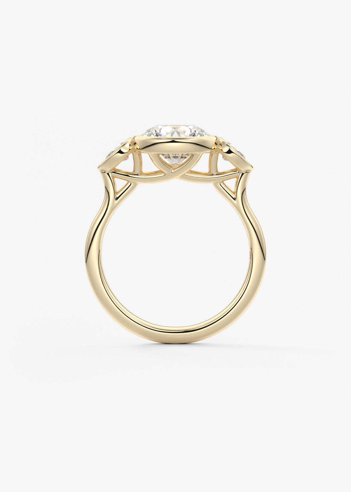 Round Three Stone Lab Grown Diamond Engagement Ring
