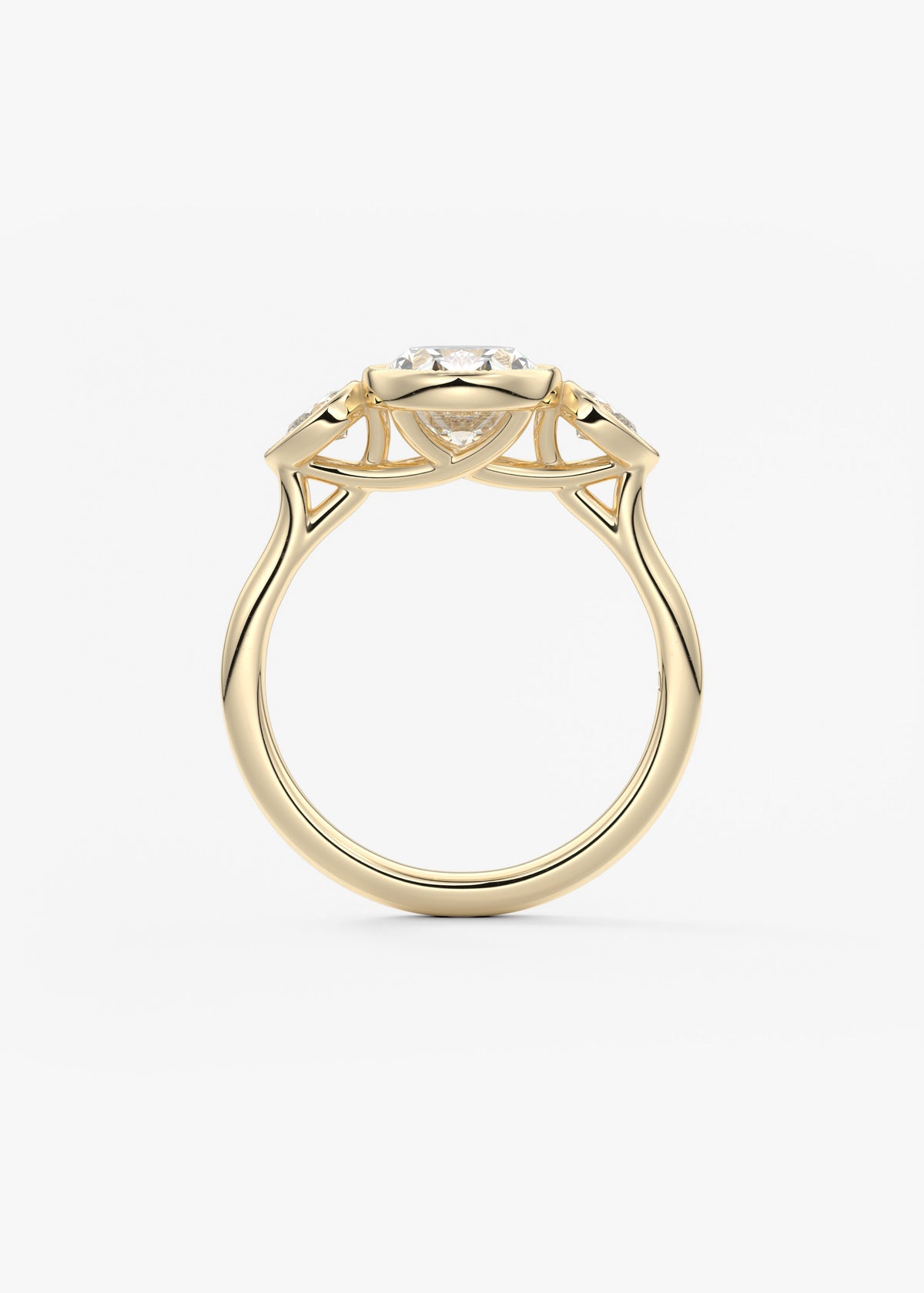 Oval Three Stone Lab Grown Diamond Engagement Ring