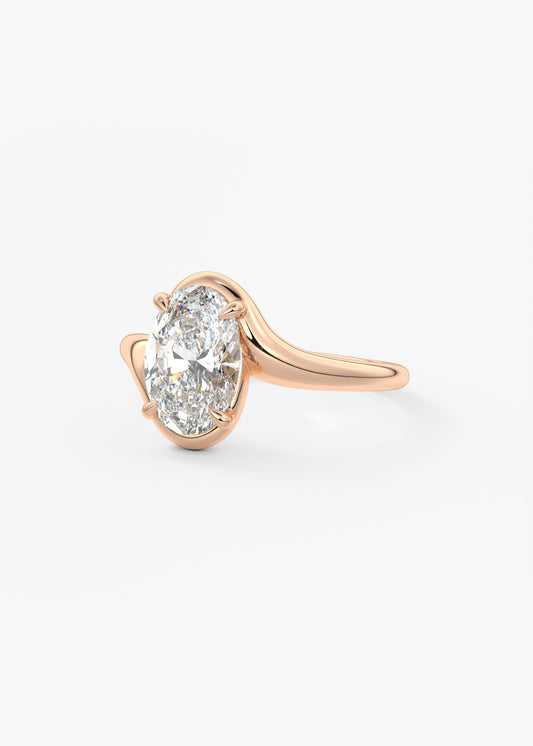 Oval Swirl Lab Grown Diamond Engagement Ring
