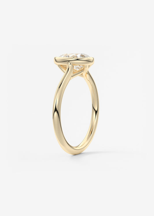 Pear Milgrain Bezel Lab Grown Diamond Engagement Ring