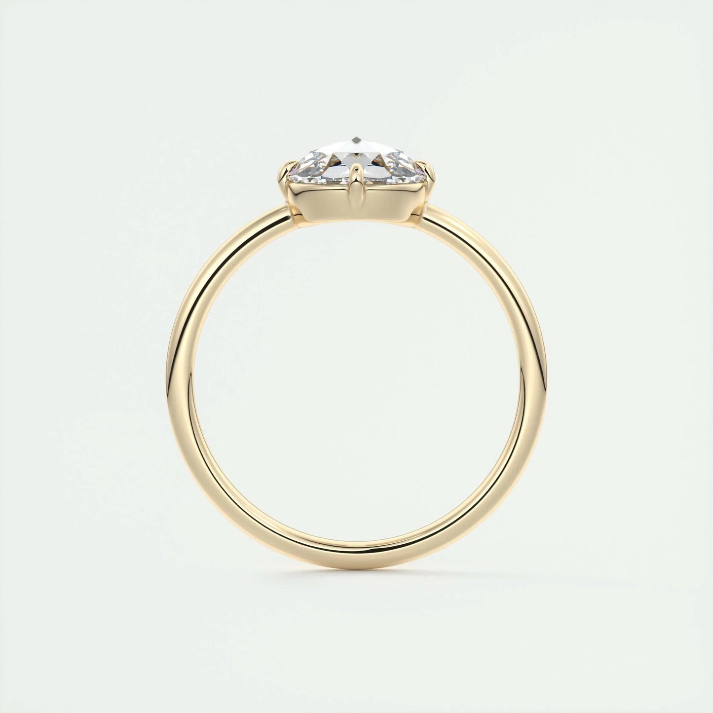 1.19 CT Round Rose Cut Solitaire Moissanite Engagement Ring