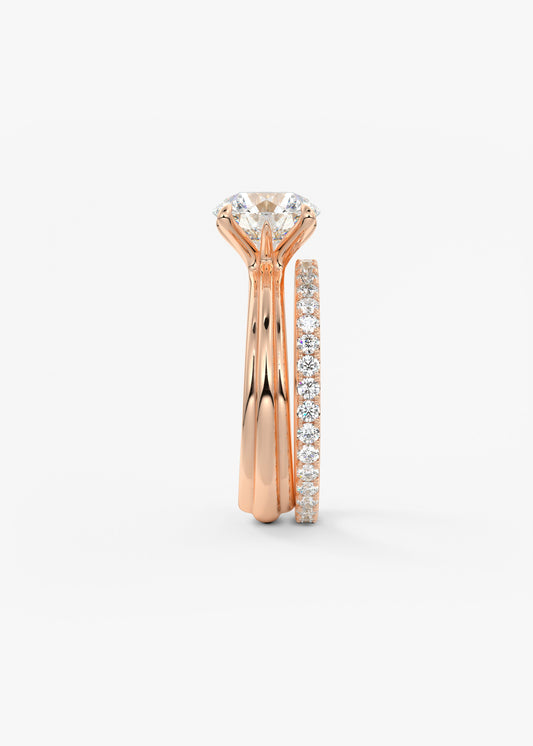 Round Solitaire Triple Shank Lab Grown Diamond Engagement Ring