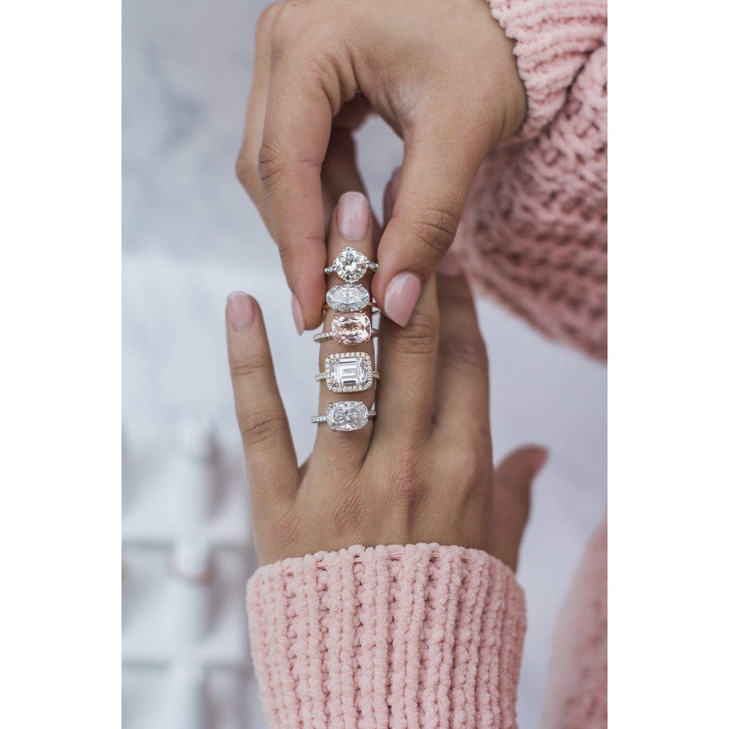 4.0 CT Oval Solitaire Moissanite Engagement Ring