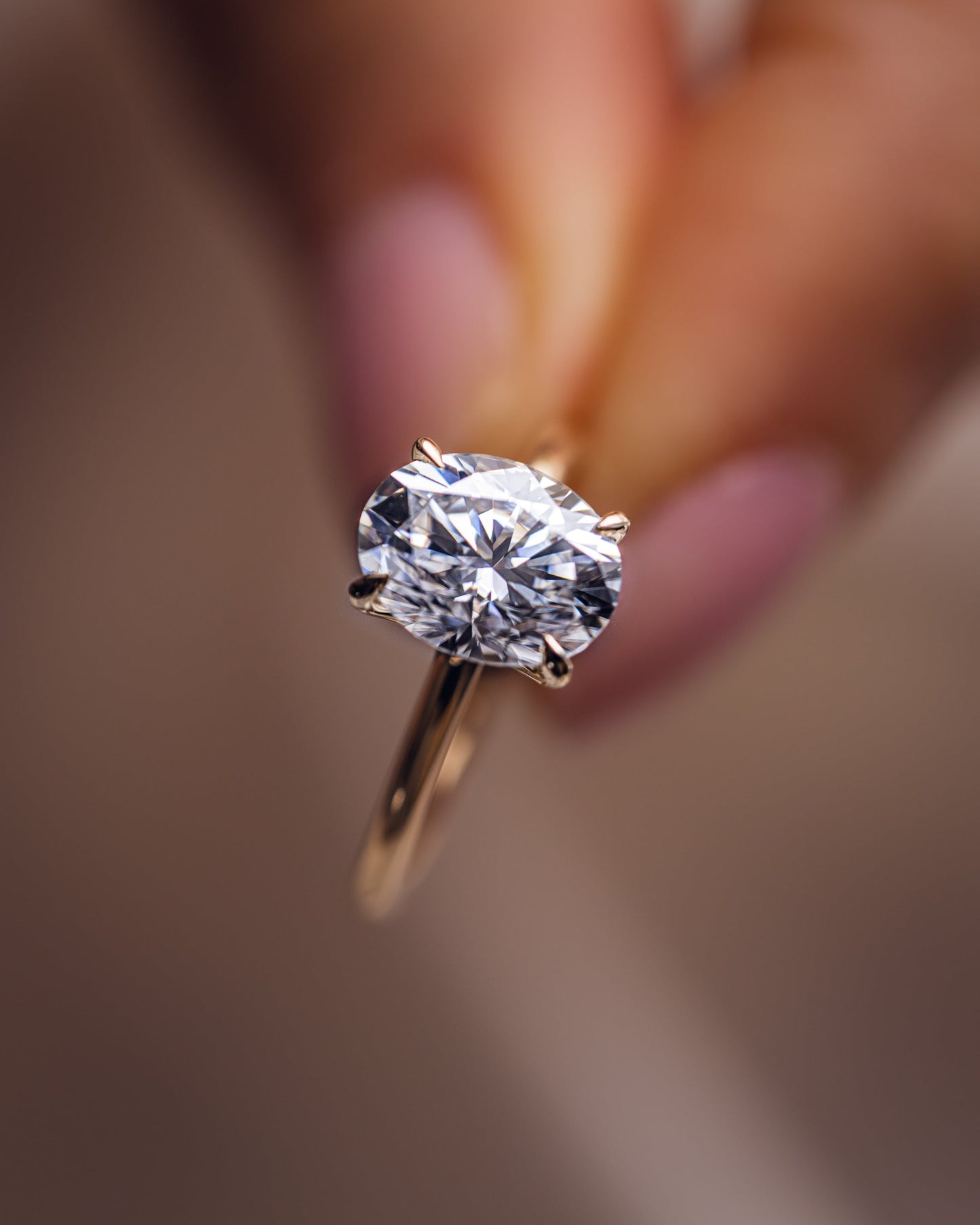 1.91 CT Oval Cut Solitaire Moissanite Engagement Ring