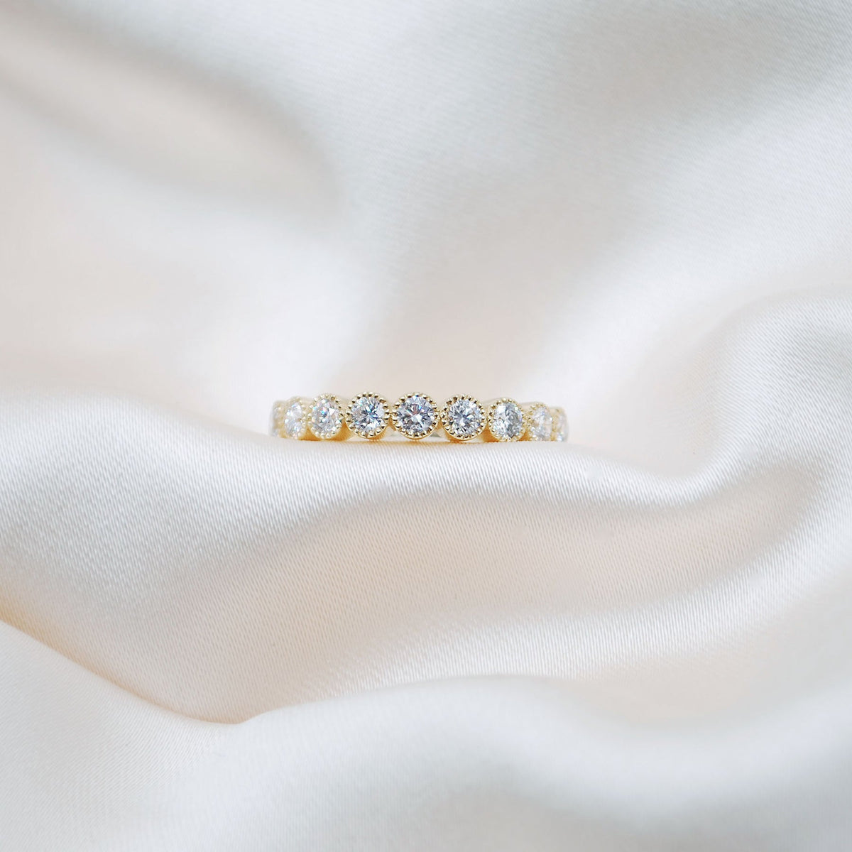 0.5 TCW Round Milgrain Lab Grown Diamond Wedding Band