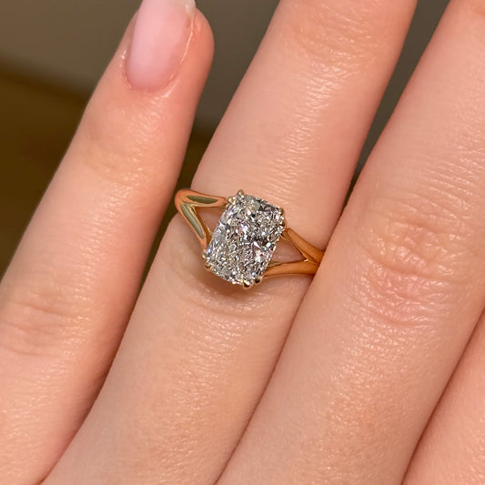 Bezel Emerald Lab Grown Diamond Engagement Ring: 2 CT