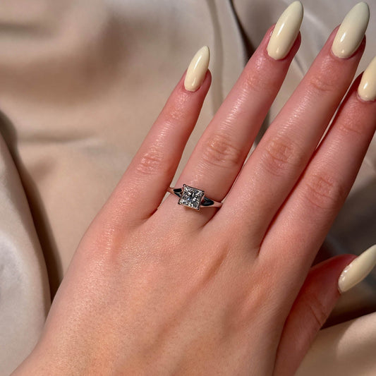 Bezel Emerald Lab Grown Diamond Engagement Ring: 2 CT