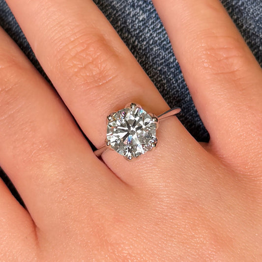 Bezel Emerald Lab Grown Diamond Engagement Ring: 2 CT