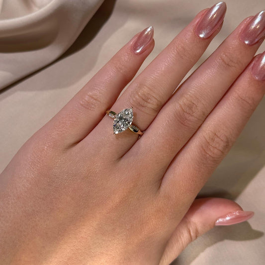 Bezel Emerald Lab Grown Diamond Engagement Ring: 2 CT