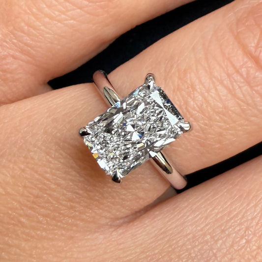 Bezel Emerald Lab Grown Diamond Engagement Ring: 2 CT