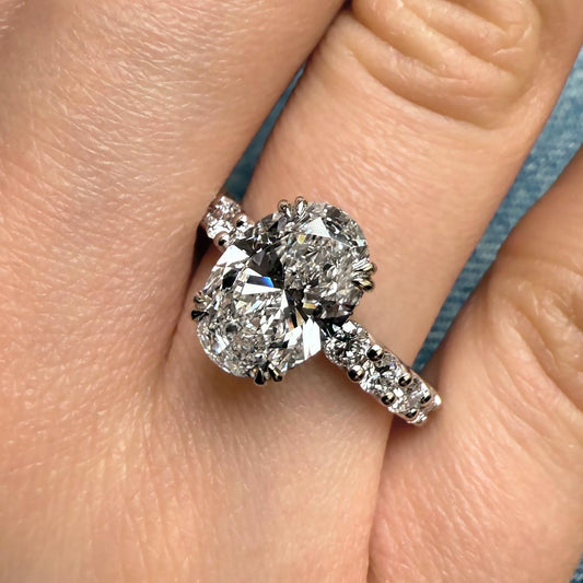 Bezel Emerald Lab Grown Diamond Engagement Ring: 2 CT