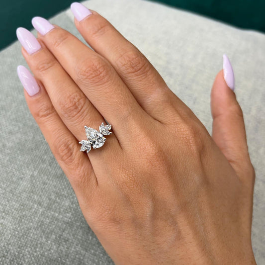 Bezel Emerald Lab Grown Diamond Engagement Ring: 2 CT