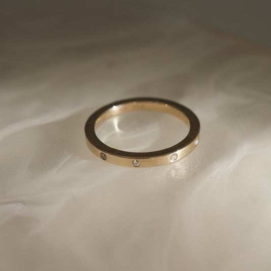 0.04 TCW Round Flush Setting Moissanite Wedding Band