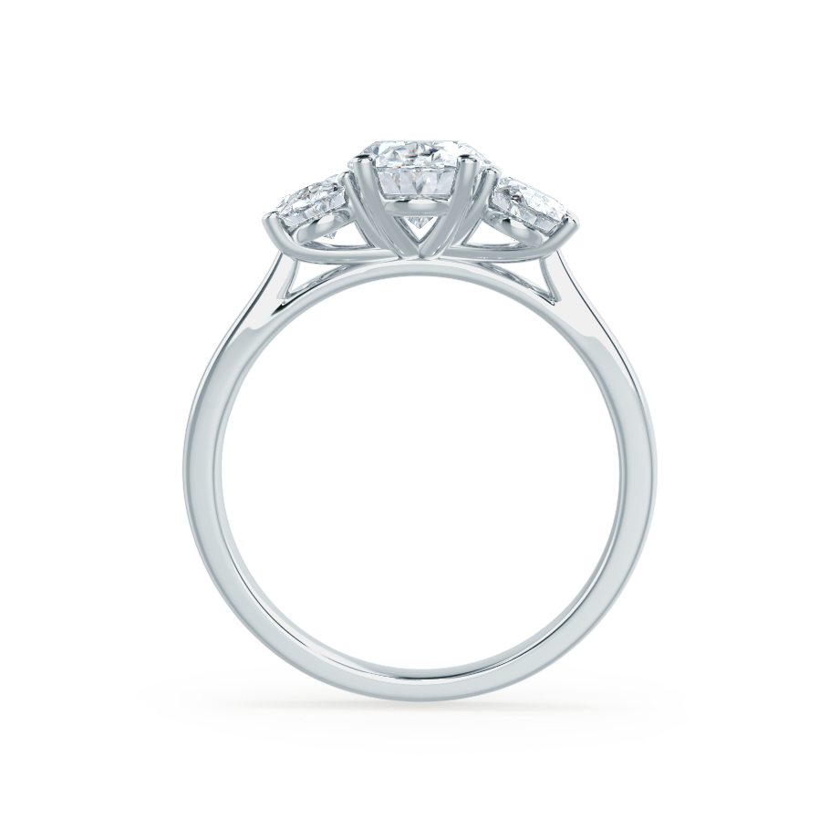1.50 CT Oval Shaped Moissanite Three Stone Style Engagement Ring