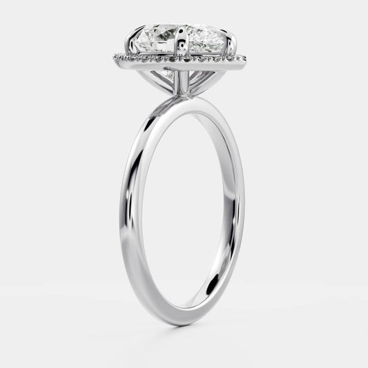 Pear: Halo Lab Grown Diamond Engagement Ring