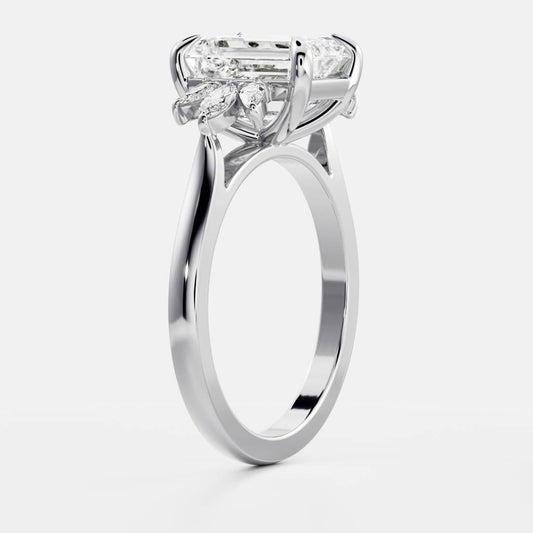 Emerald: Cluster Lab Grown Diamond Engagement Ring