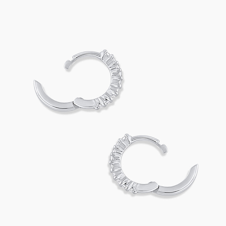 0.09 TCW Round Lab Grown Diamond Huggies Earrings