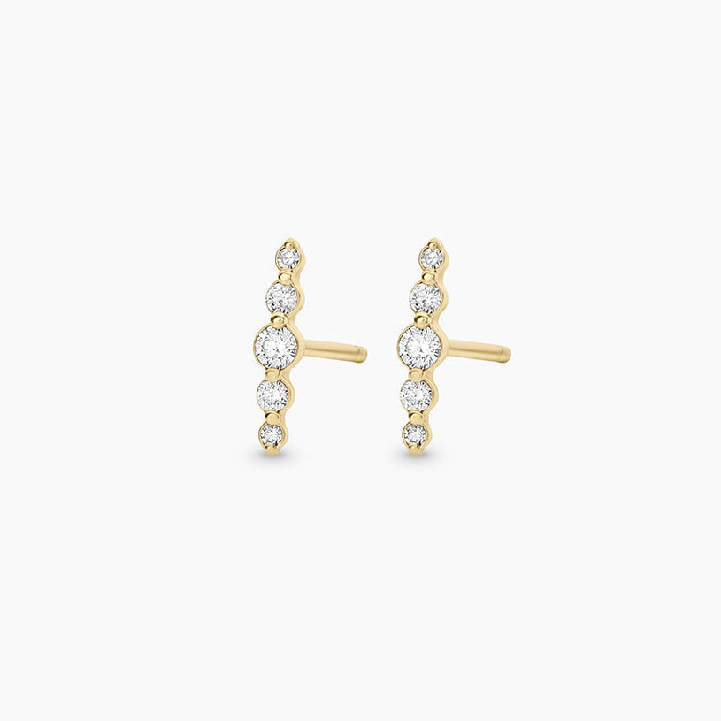 0.1224 TCW Round Lab Grown Diamond Bar Stud Earrings